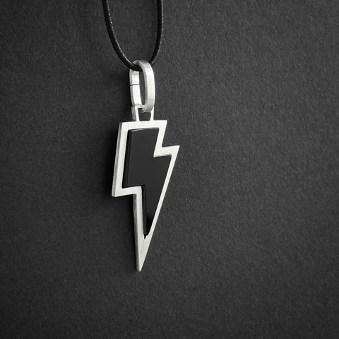 Black lightning pendant